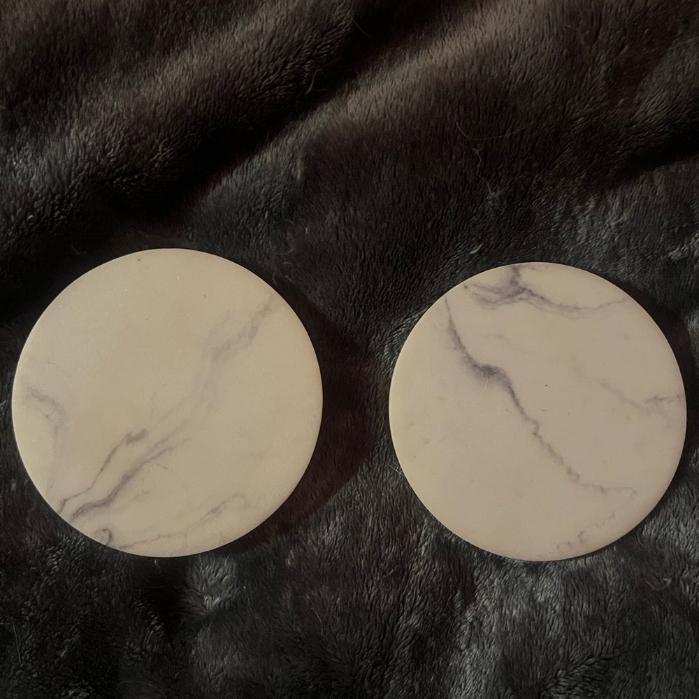 MARBLE DRINK COASTERS - SET OF TWO - LIKE NEW !!